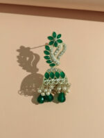 Traditional Green Dimond work Jhumka - Image 4
