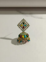 Light Pink Meenakari Jhumka - Image 5