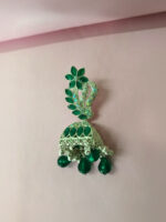 Traditional Green Dimond work Jhumka - Image 5