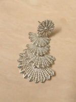 Four Layer Half Moon Sliver colour Jhumka - Image 4