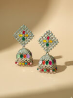 Meenakari Multi Colour Jhumka - Image 2