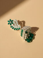 Traditional Green Dimond work Jhumka - Image 6