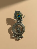 Sliver Flute hand Radha Krishna Jhumki - Image 7