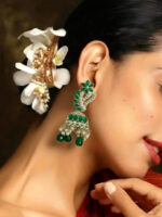 Traditional Green Dimond work Jhumka