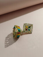 Light Pink Meenakari Jhumka - Image 7