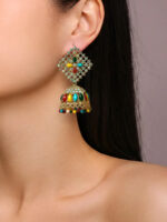 Light Pink Meenakari Jhumka