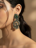 Sliver Flute hand Radha Krishna Jhumki