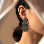 Four Layer Half Moon Dark Colour Jhumka