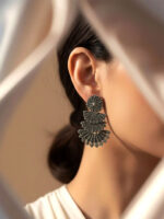 Four Layer Half Moon Dark Colour Jhumka