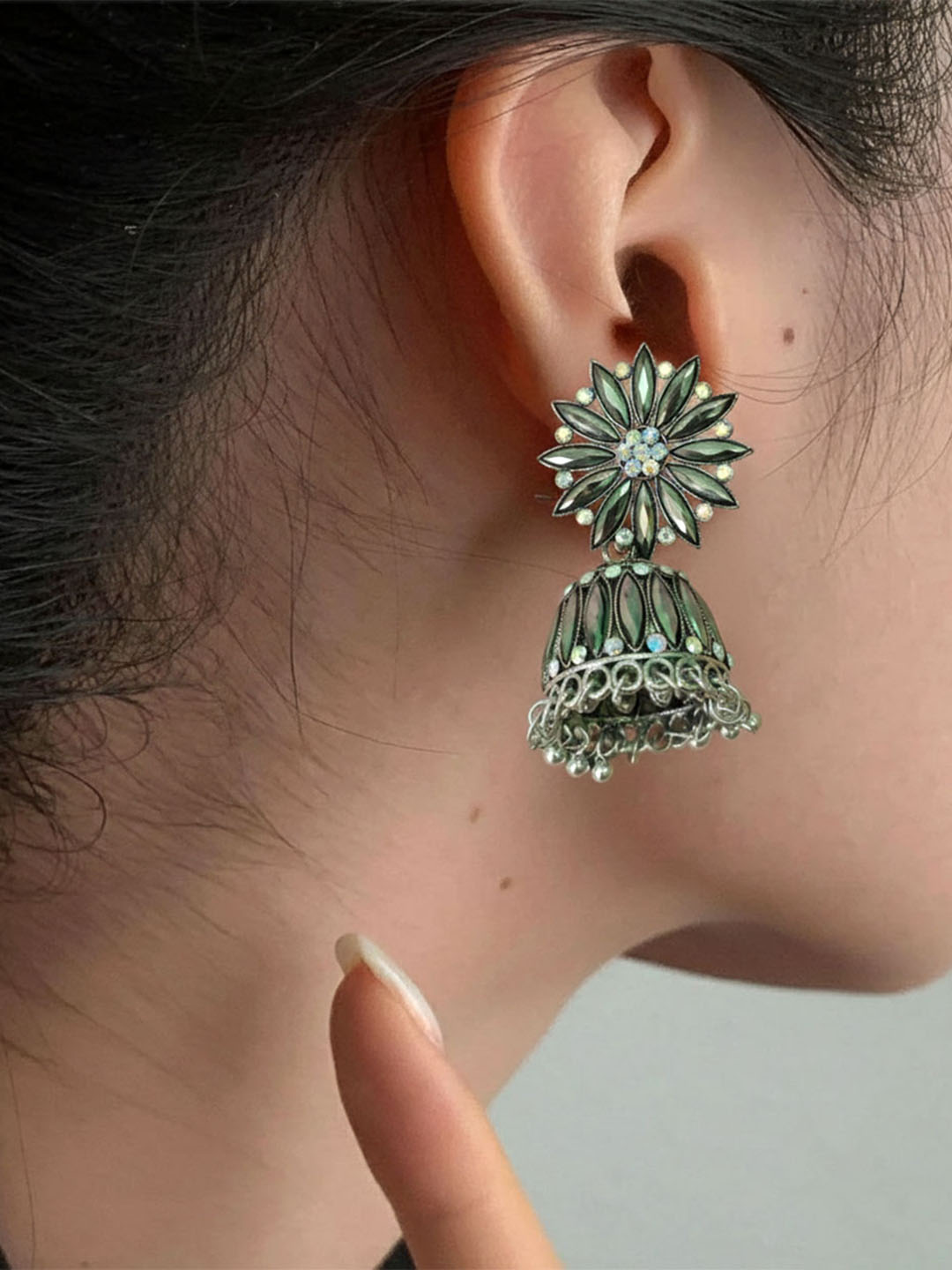 7 Designer Silver Wedding Jhumka - Image 1