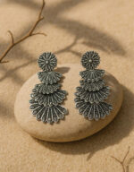 Four Layer Half Moon Dark Colour Jhumka - Image 2