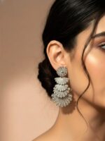 Four Layer Half Moon Sliver colour Jhumka